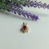 14K Yellow Gold Ruby & White Topaz Pendant
