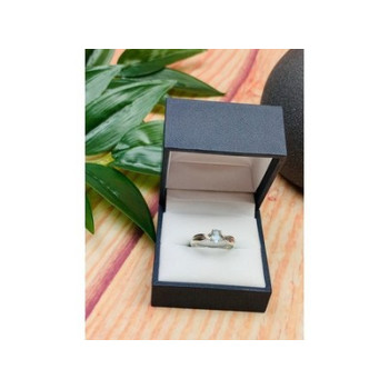 925 Sterling Silver Blue Spinel Classic Ring Size 8