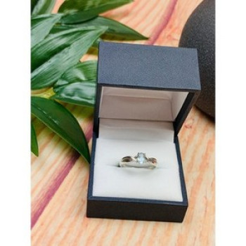 925 Sterling Silver Blue Spinel Classic Ring Size 8