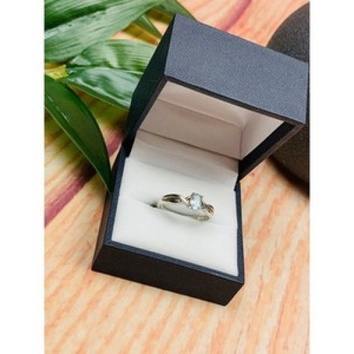 925 Sterling Silver Blue Spinel Classic Ring Size 8