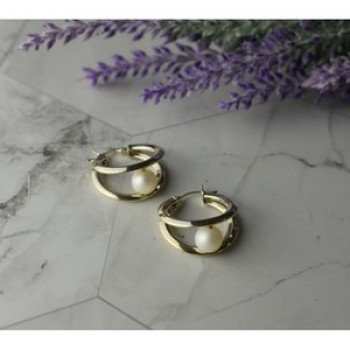 925 Sterling Silver Pearls Earrings Italy