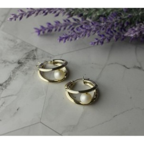 925 Sterling Silver Pearls Earrings Italy
