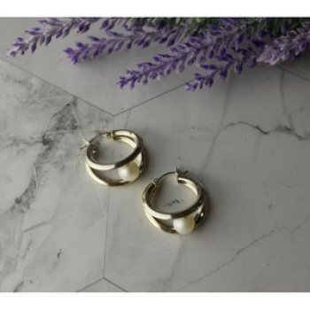 925 Sterling Silver Pearls Earrings Italy