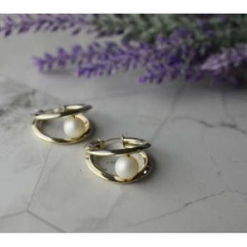 925 Sterling Silver Pearls Earrings Italy
