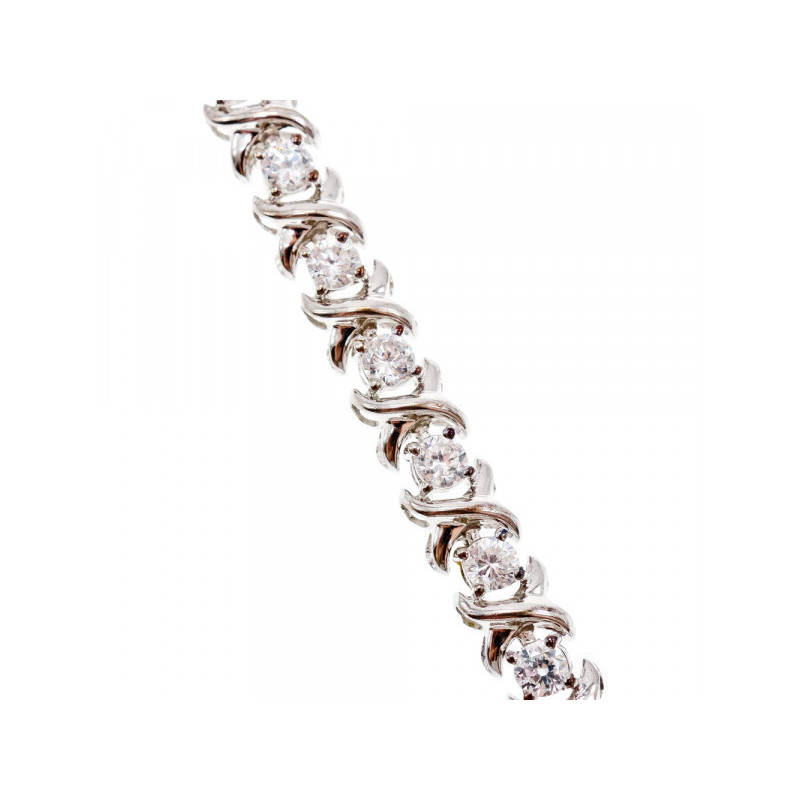 925 STERLING SILVER CZ BRACELET SIZE 8.2 IN