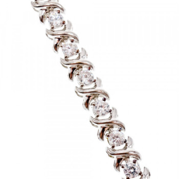 925 Sterling Silver CZ Bracelet Size 8.2 IN