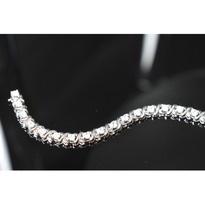 925 STERLING SILVER CZ BRACELET SIZE 8.2 IN