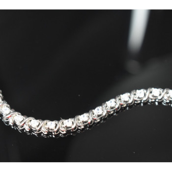925 Sterling Silver CZ Bracelet Size 8.2 IN