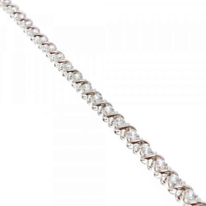 925 Sterling Silver CZ Bracelet Size 8.2 IN