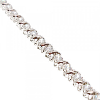 925 Sterling Silver CZ Bracelet Size 8.2 IN