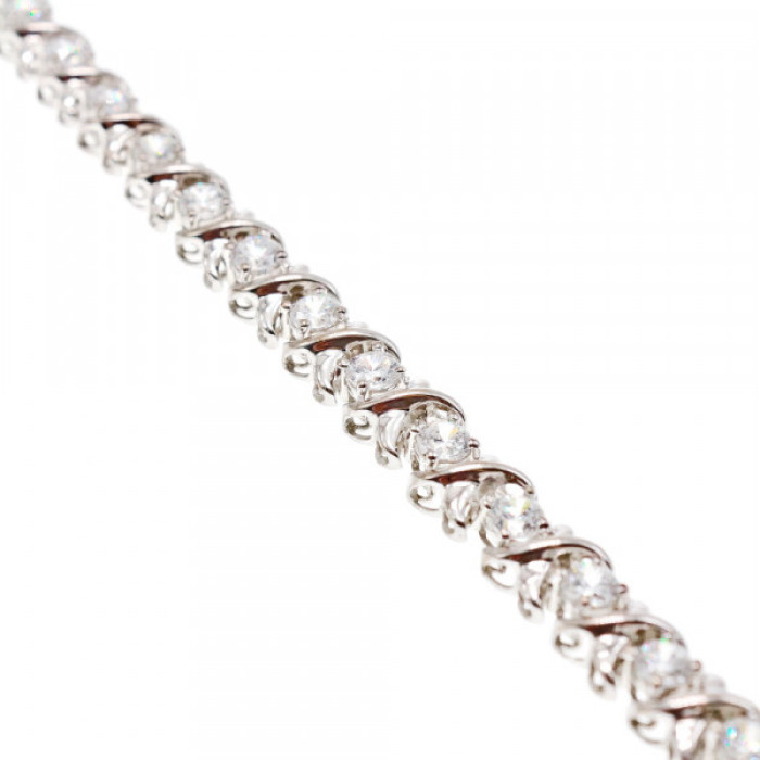 925 Sterling Silver CZ Bracelet Size 8.2 IN