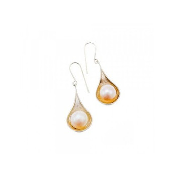 925 Sterling Silver Pearls Earrings Italy