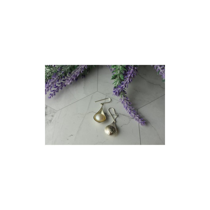 925 Sterling Silver Pearls Earrings Italy