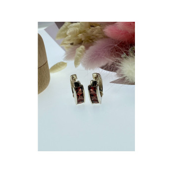925 Sterling Silver Garnet Earrings