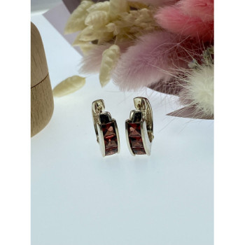 925 Sterling Silver Garnet Earrings