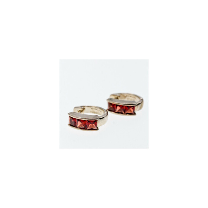 925 Sterling Silver Garnet Earrings