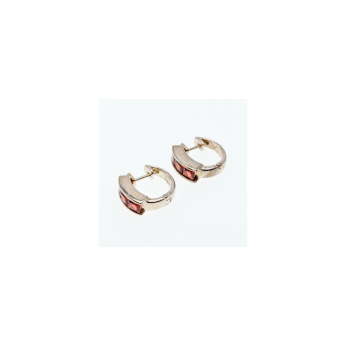 925 Sterling Silver Garnet Earrings