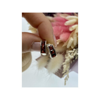 925 Sterling Silver Garnet Earrings