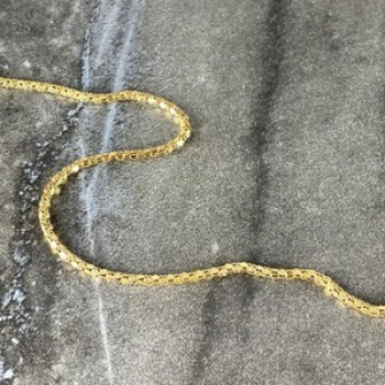 925 Sterling Silver Gold Plated Chain Milor Italy 30.3 In