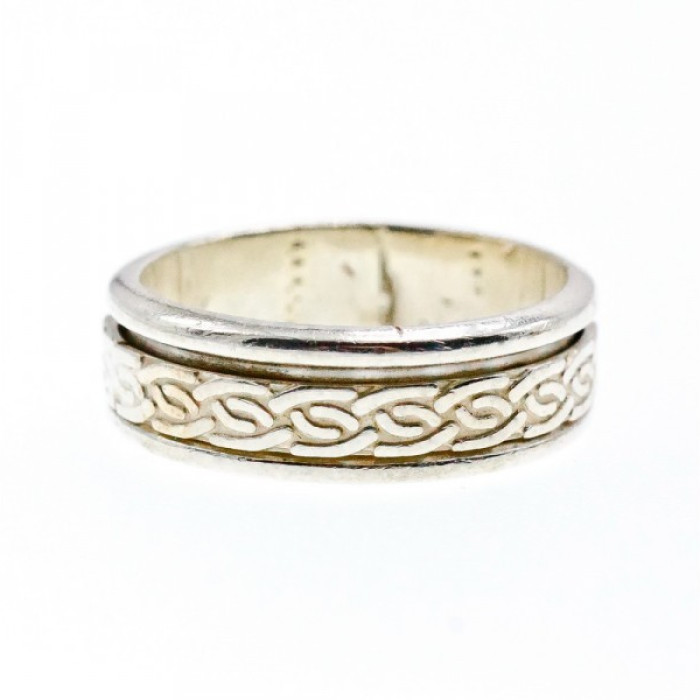 925 Sterling Silver Spinner Men'S Ring Size 12