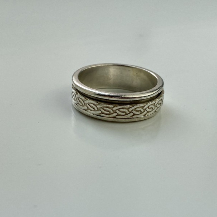 925 Sterling Silver Spinner Men'S Ring Size 12