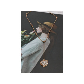 10K YELLOW GOLD DIAMONDS HEART NECKLACE