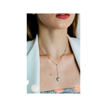 10K YELLOW GOLD DIAMONDS HEART NECKLACE