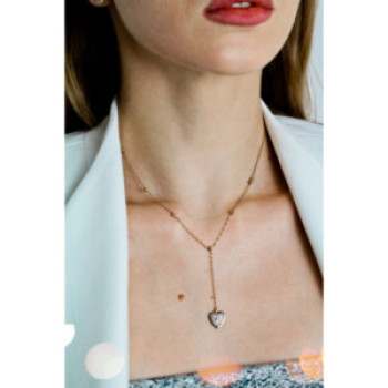 10K Yellow Gold Diamonds Heart Necklace