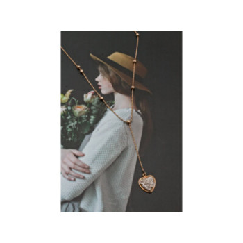 10K YELLOW GOLD DIAMONDS HEART NECKLACE