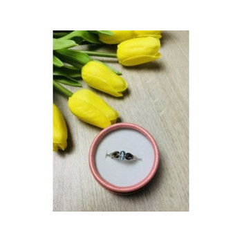 925 Sterling Silver Blue Spinel Ring Size 7