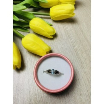 925 Sterling Silver Blue Spinel Ring Size 7