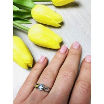925 Sterling Silver Blue Spinel Ring Size 7
