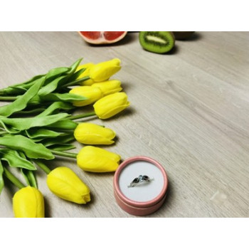 925 Sterling Silver Blue Spinel Ring Size 7