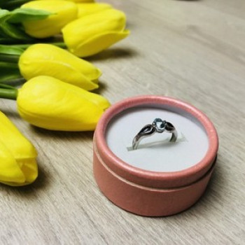 925 Sterling Silver Blue Spinel Ring Size 7
