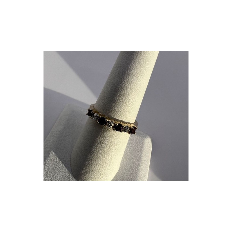 925 Sterling Silver & Tourmaline Gold Plated Ring Size 7.5