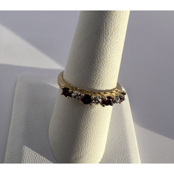 925 Sterling Silver & Tourmaline Gold Plated Ring Size 7.5