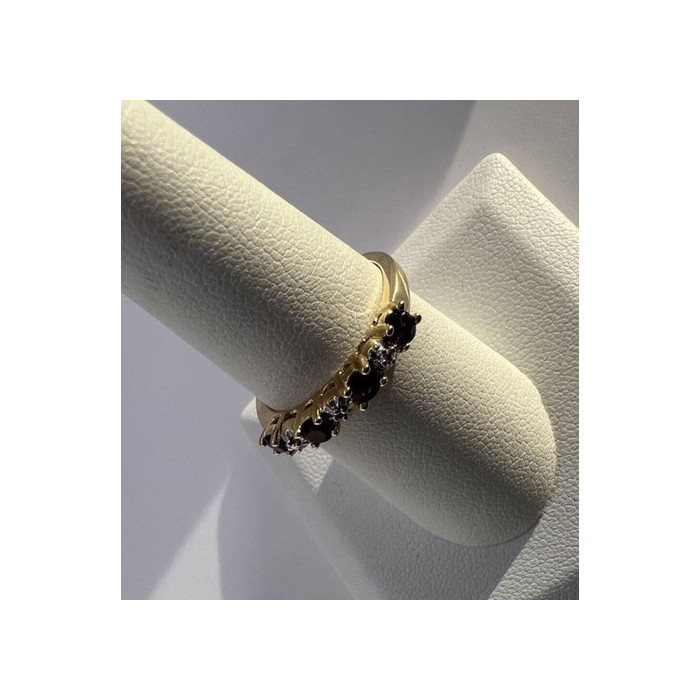 925 Sterling Silver & Tourmaline Gold Plated Ring Size 7.5