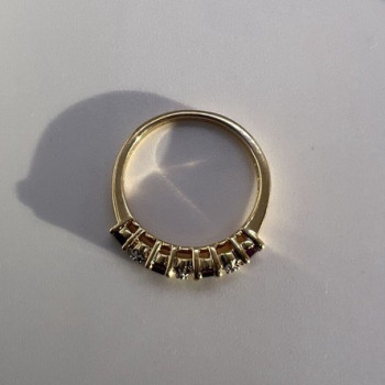 925 Sterling Silver Gold Plated Tourmaline Ring Size 7.5