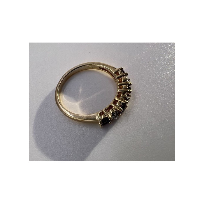 925 Sterling Silver & Tourmaline Gold Plated Ring Size 7.5