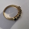 925 Sterling Silver Gold Plated Tourmaline Ring Size 7.5