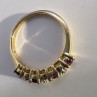925 Sterling Silver Gold Plated Tourmaline Ring Size 7.5