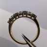925 Sterling Silver Gold Plated Tourmaline Ring Size 7.5