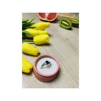 925 Sterling Silver Black Spinel Ring Size 7