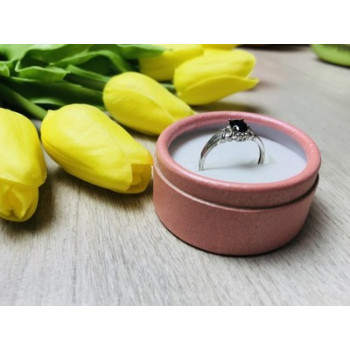 925 Sterling Silver Black Spinel Ring Size 7