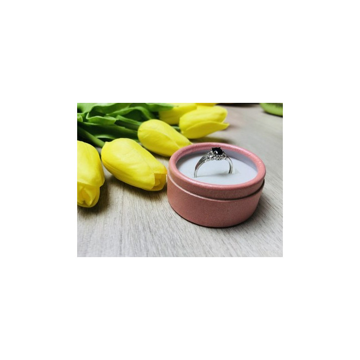 925 Sterling Silver Black Spinel Ring Size 7