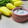 925 Sterling Silver Black Spinel Ring Size 7
