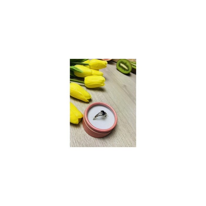 925 Sterling Silver Black Spinel Ring Size 7