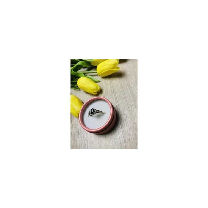 925 Sterling Silver Black Spinel Ring Size 7