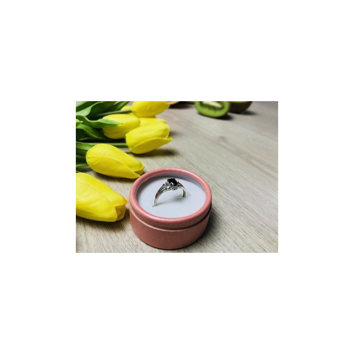 925 Sterling Silver Black Spinel Ring Size 7