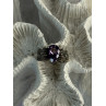 925 Sterling Silver Amethyst & Marcasite Ring Size 7